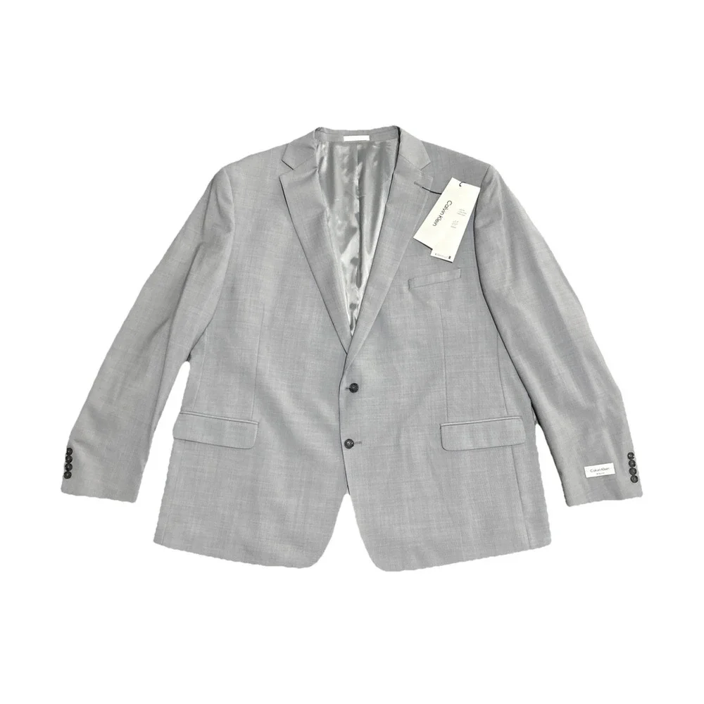 Calvin Klein X Slim Fit Wool Blend Blazer Light Gray Big & Tall Mens 58 Long NWT